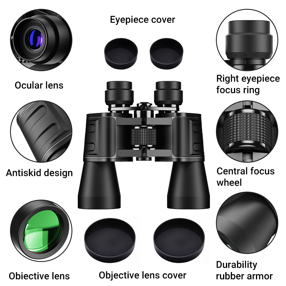 180x100 HD Military Zoom Powerful Binoculars Day/Low Night Optics Hunting & Case