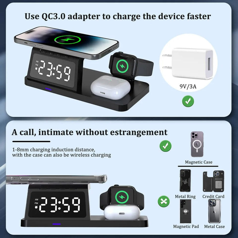 4in1 Fast Wireless Charger Station Dock For Apple Watch iPhone 15 14 13 Pro Max