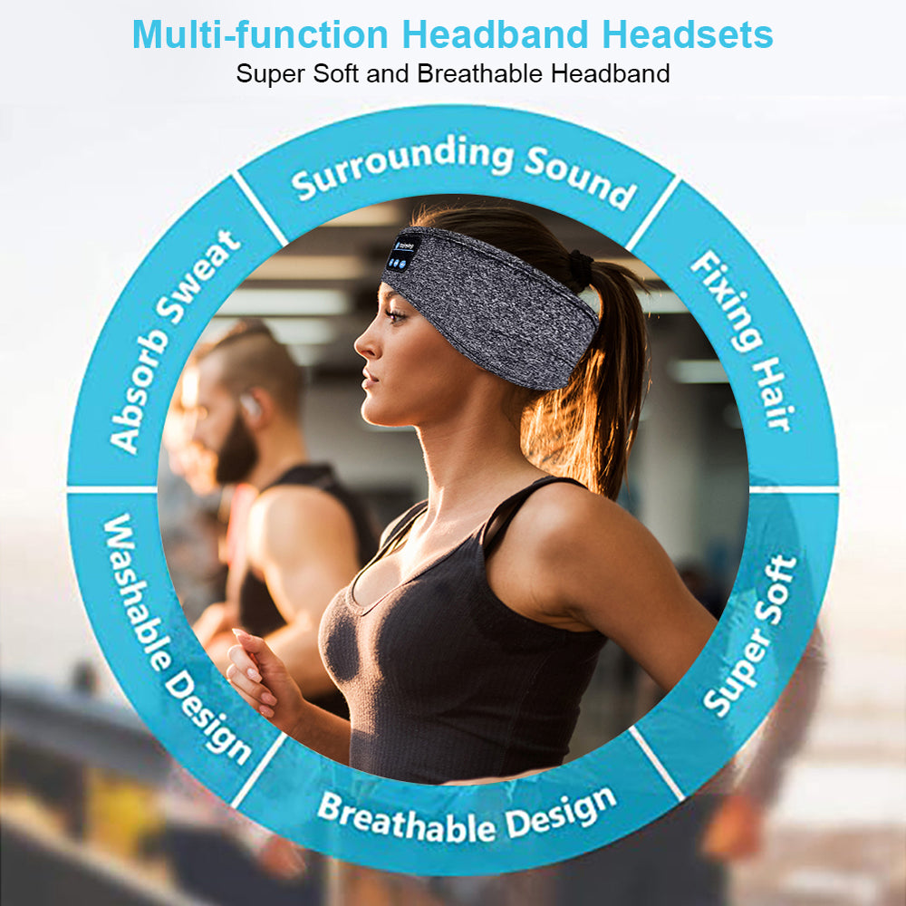 Waterproof Bluetooth 5.0 Earbuds Sleep Wireless Headphones Headband Headsets