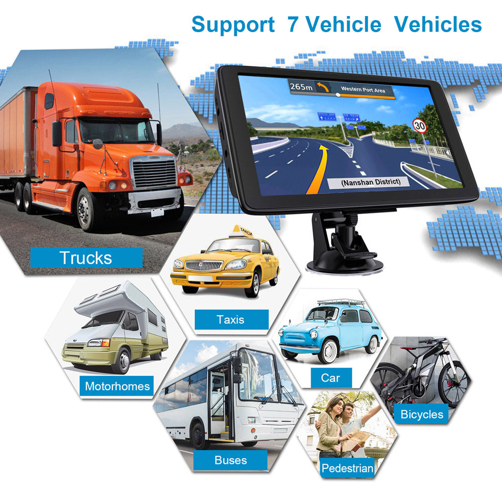 GPS Navigation For Car/Truck Touch Screen Maps w/ Spoken Direction 7" 8G+256M