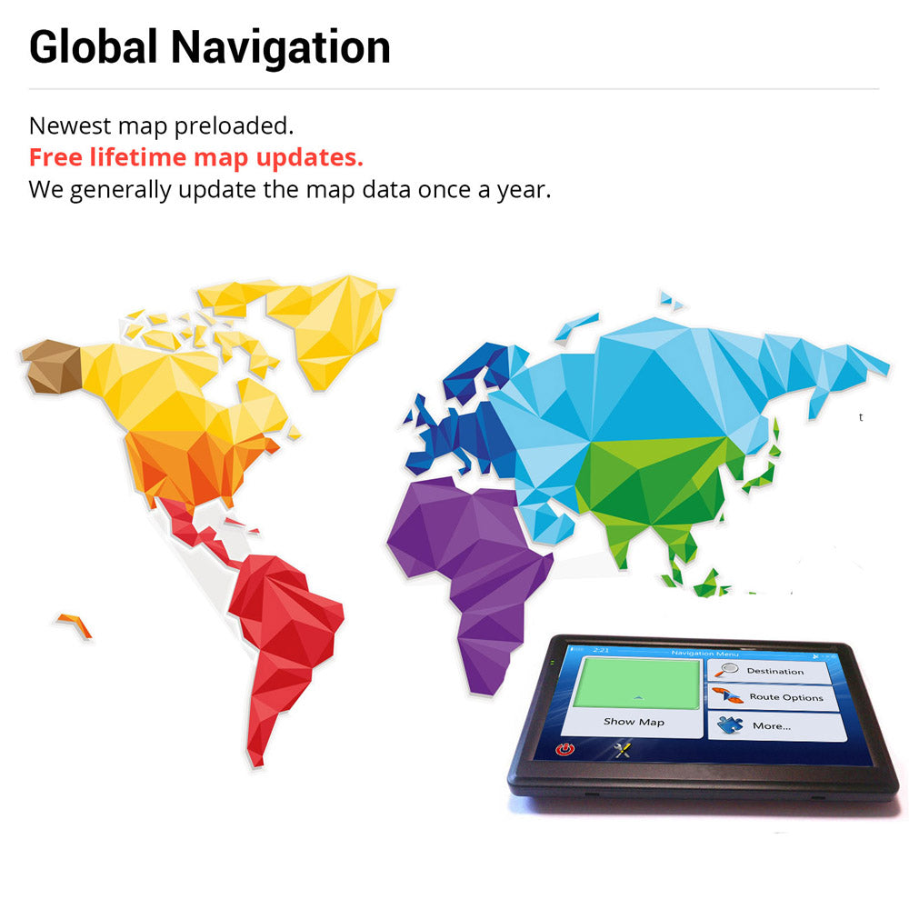 GPS Navigation For Car/Truck Touch Screen Maps w/ Spoken Direction 7" 8G+256M