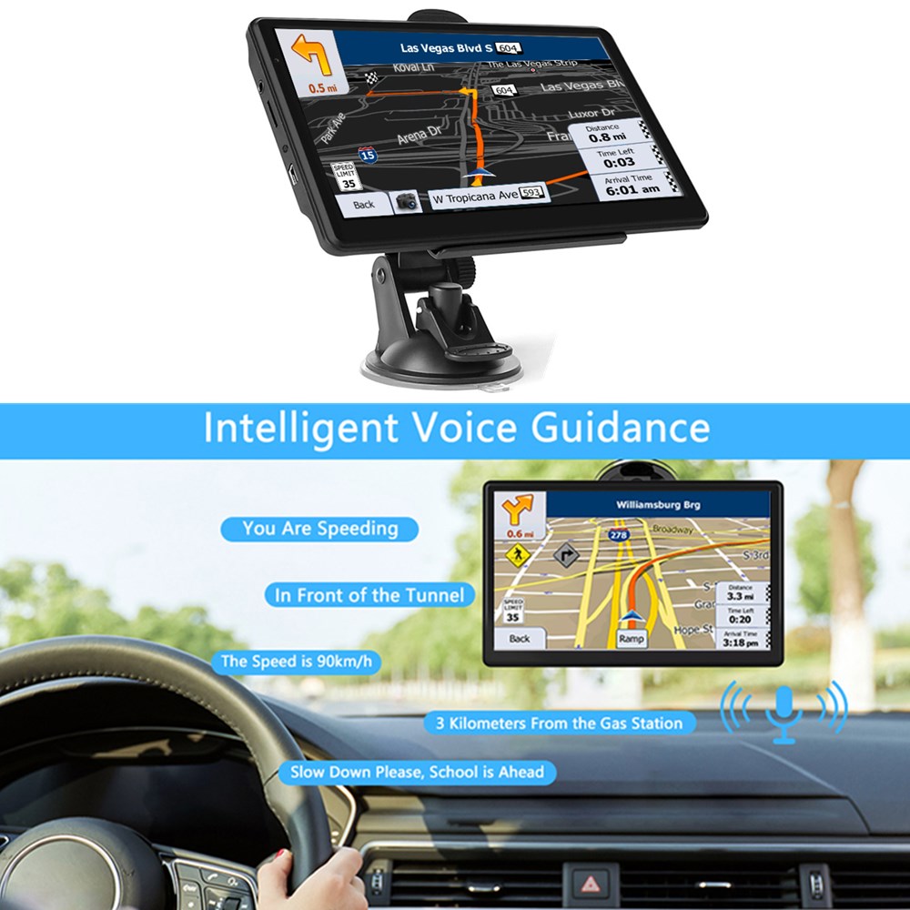 GPS Navigation For Car/Truck Touch Screen Maps w/ Spoken Direction 7" 8G+256M