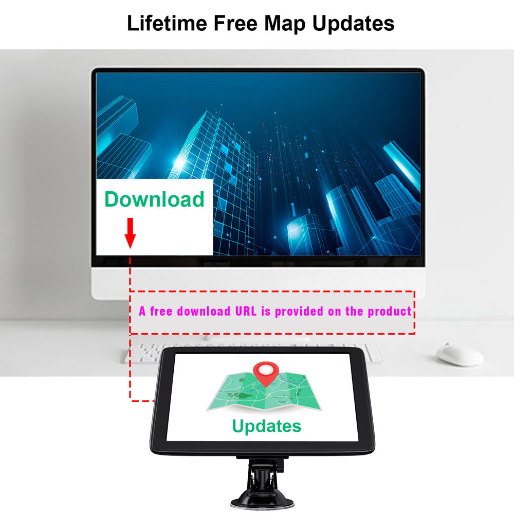 GPS Navigation For Car/Truck Touch Screen Maps w/ Spoken Direction 7" 8G+256M