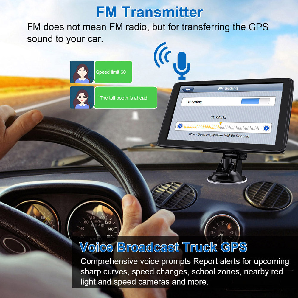 GPS Navigation For Car/Truck Touch Screen Maps w/ Spoken Direction 7" 8G+256M