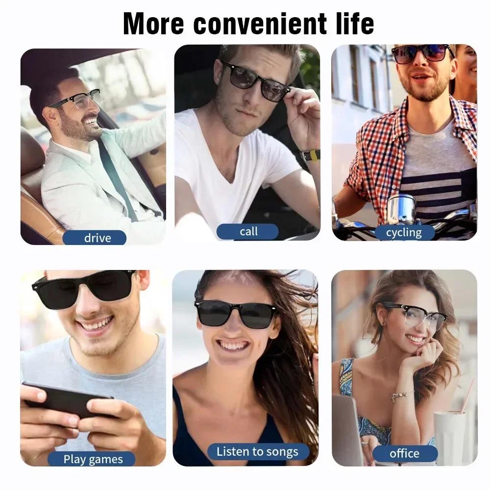Smart Glasses Polarized Bluetooth 5.3 Call Music Sunglasses Headset Headphone