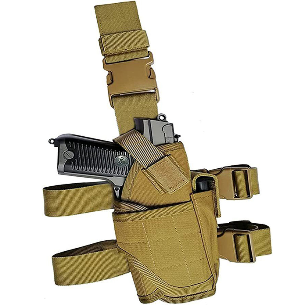 Tactical Holster Adjustable Pistol Gun Drop Leg Thigh Magazine Pouch Right Hand Hunting Shooting Sport Accessory For Men Women