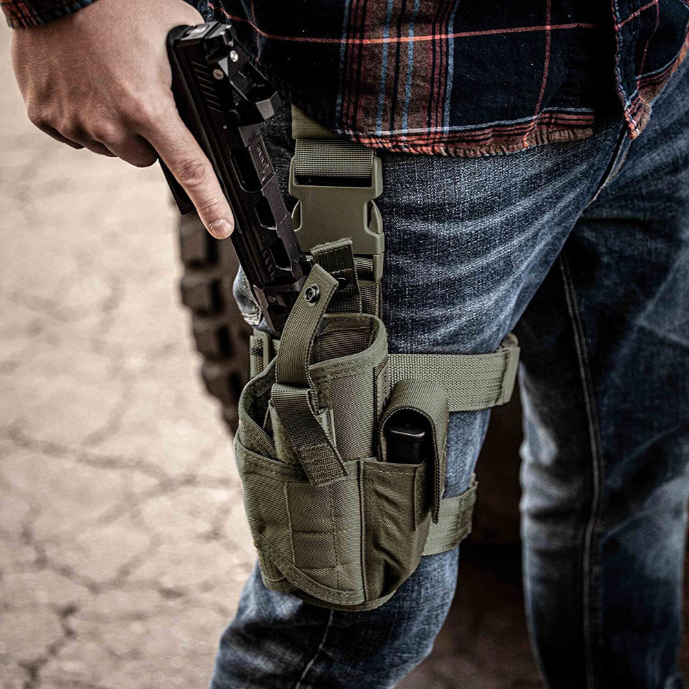 Tactical Holster Adjustable Pistol Gun Drop Leg Thigh Magazine Pouch Right Hand Hunting Shooting Sport Accessory For Men Women