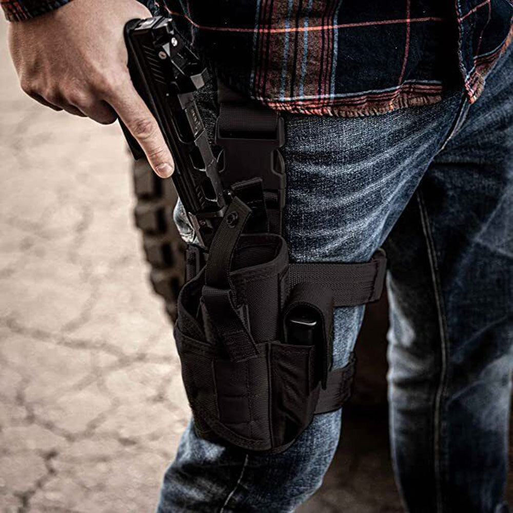 Tactical Holster Adjustable Pistol Gun Drop Leg Thigh Magazine Pouch Right Hand Hunting Shooting Sport Accessory For Men Women