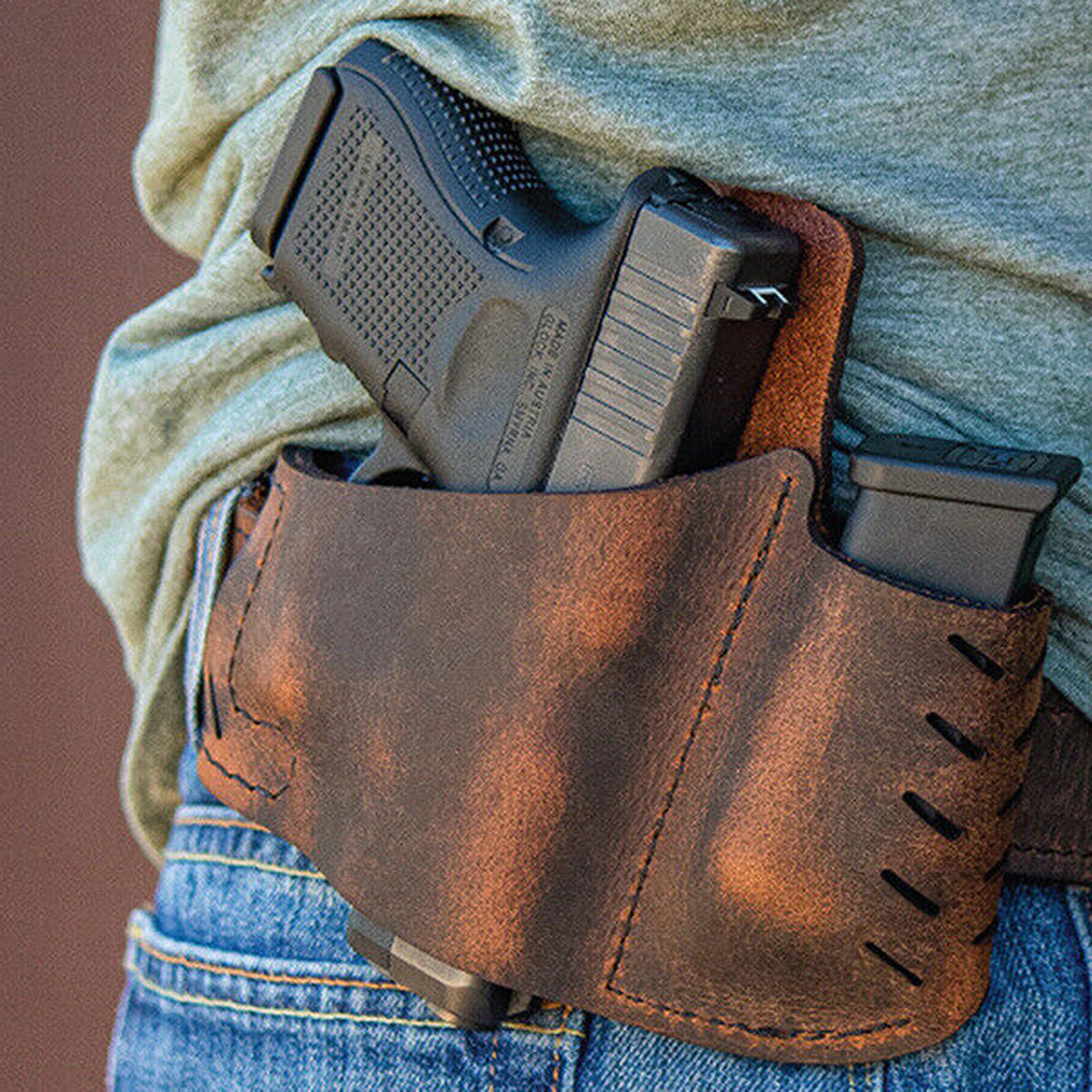 Hunting Gun Holster Tactical Concealed Carry Leather Hand Pistol IWB OWB With Pouch Sport 1911 Hunting And Shooting Accessory