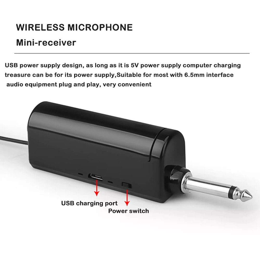 Pro UHF Wireless Microphone System Set Dual Handheld Rechargeable Karaoke Party