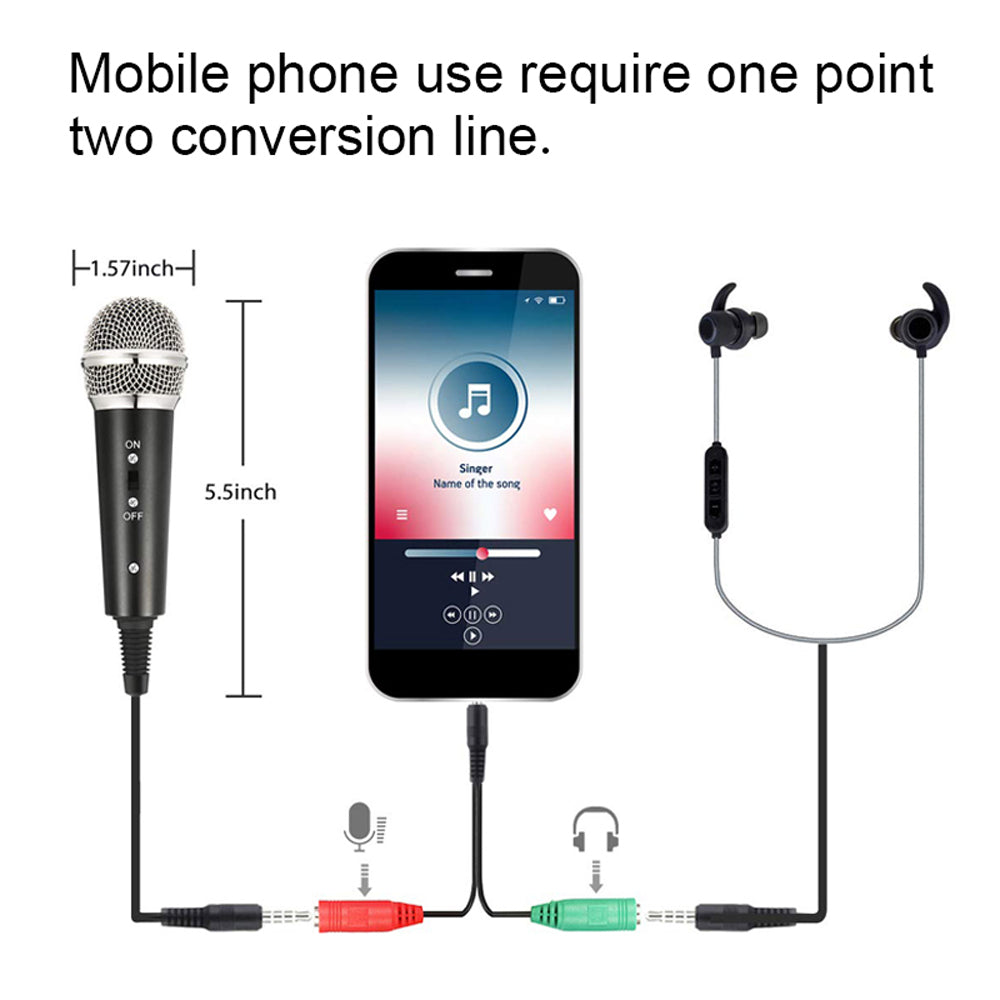 Black Condenser Microphone Recording 3.5mm Plug&Play for Mac PC Android Gaming