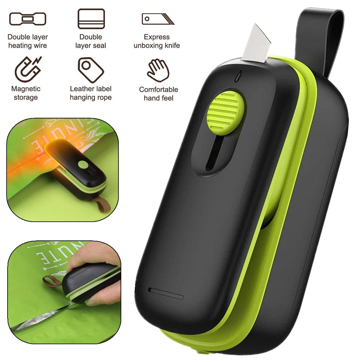 2 In 1 Mini Bag Heat Sealer With Cutter Portable Food Vacuum Sealer For Snack