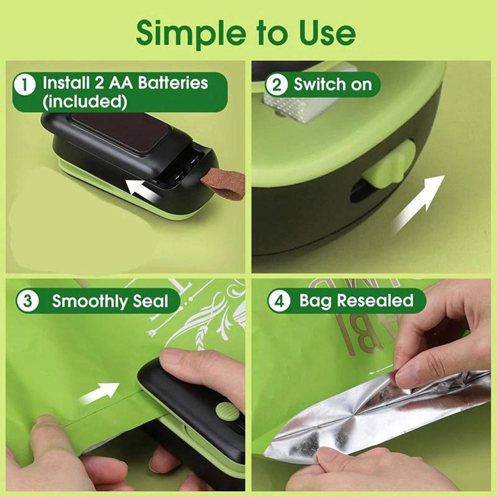 2 In 1 Mini Bag Heat Sealer With Cutter Portable Food Vacuum Sealer For Snack