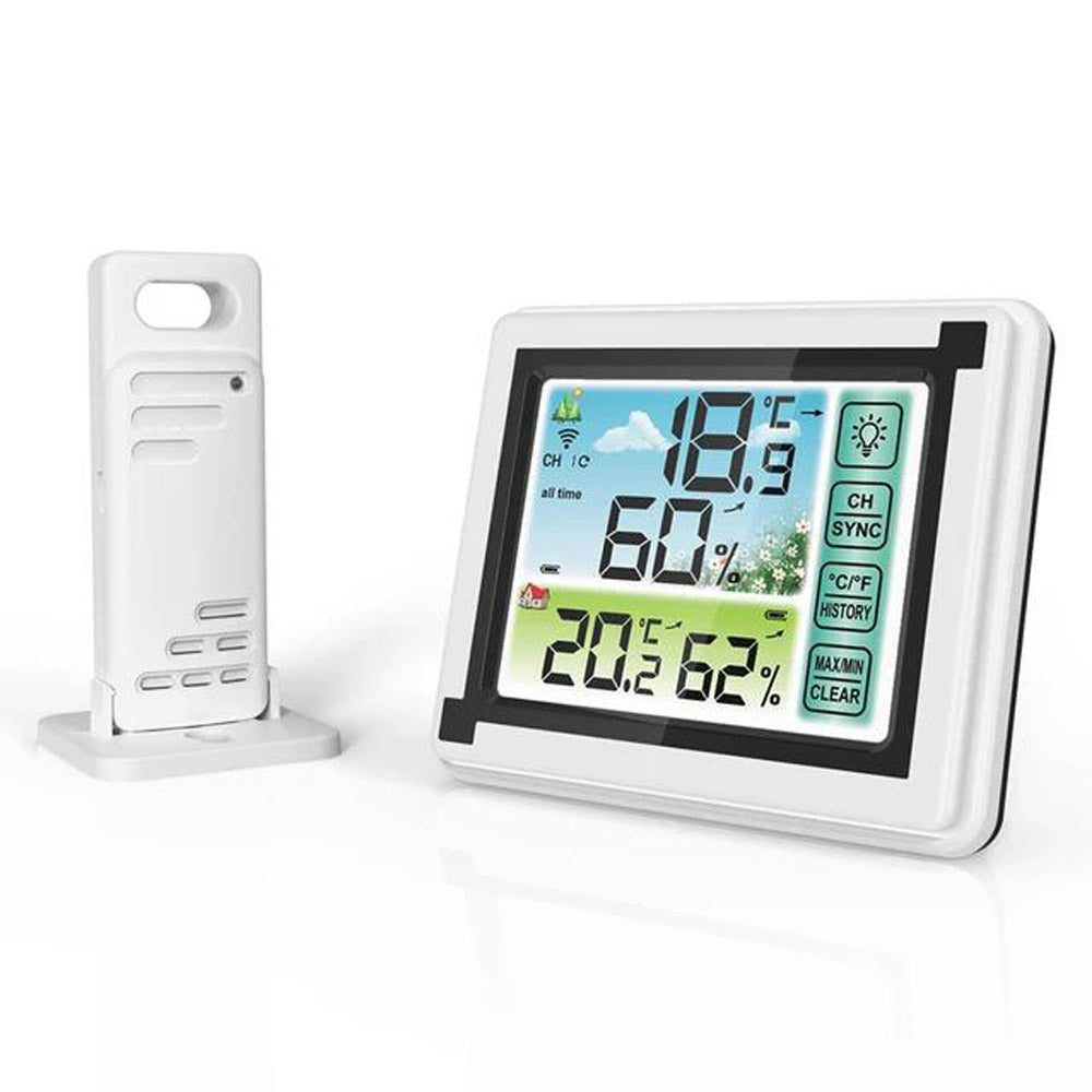 Digital LCD Indoor & Outdoor Weather Station Clock Calendar Wireless Thermometer