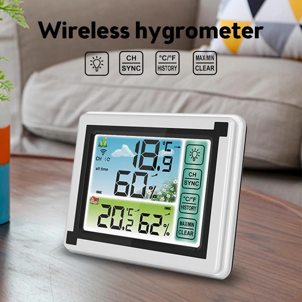 Digital LCD Indoor & Outdoor Weather Station Clock Calendar Wireless Thermometer
