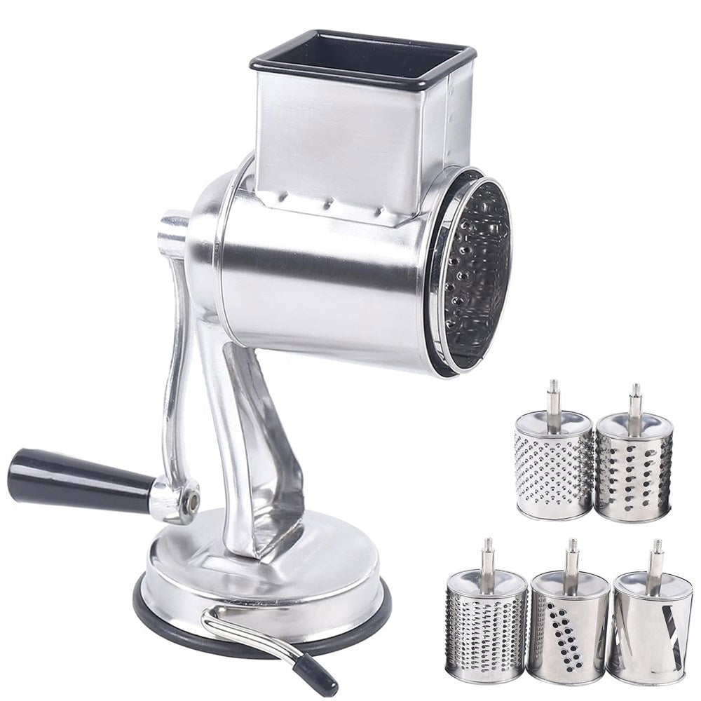 Stainless Steel Rotary Cheese Grater Hand Drum Slicer Crank Vegetable Chopper US