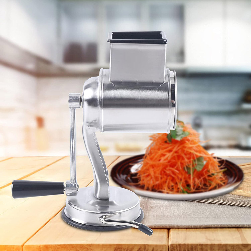 Stainless Steel Rotary Cheese Grater Hand Drum Slicer Crank Vegetable Chopper US
