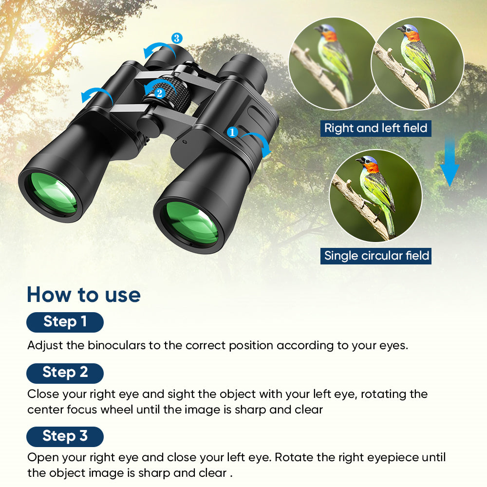 180x100 HD Military Zoom Powerful Binoculars Day/Low Night Optics Hunting & Case
