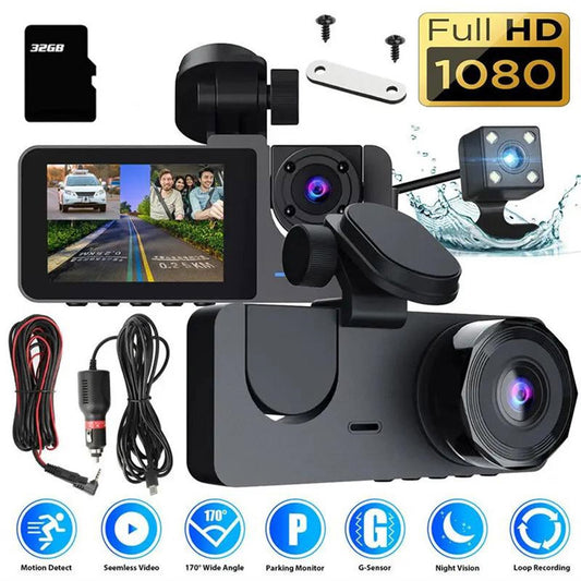 Dash Cam 4K Full UHD 1080P Car Camera Front Rear Night Vision W/ 32GB SD Card