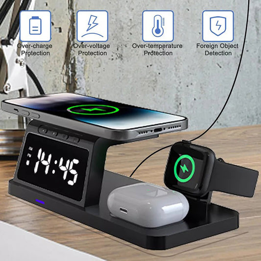 4in1 Fast Wireless Charger Station Dock For Apple Watch iPhone 15 14 13 Pro Max