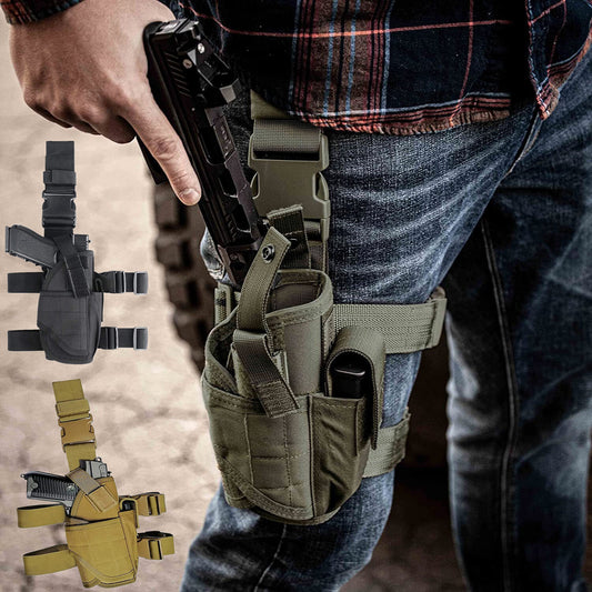 Tactical Holster Adjustable Pistol Gun Drop Leg Thigh Magazine Pouch Right Hand Hunting Shooting Sport Accessory For Men Women