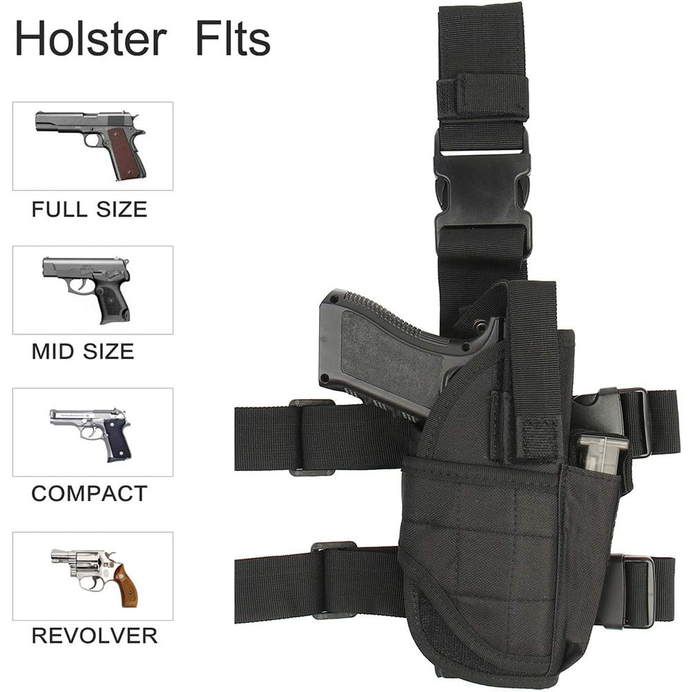 Tactical Holster Adjustable Pistol Gun Drop Leg Thigh Magazine Pouch Right Hand Hunting Shooting Sport Accessory For Men Women