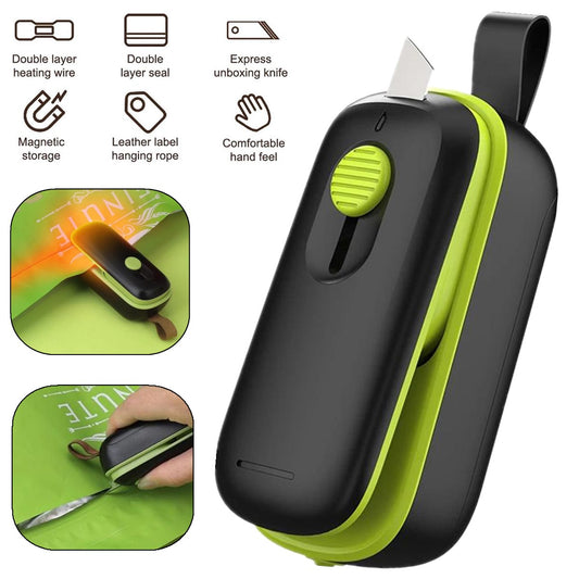2 In 1 Mini Bag Heat Sealer With Cutter Portable Food Vacuum Sealer For Snack
