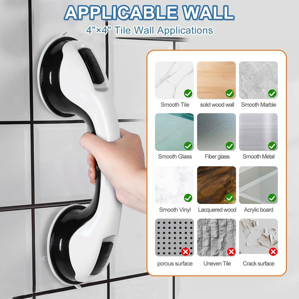 2 Packs Shower Grab Bar 12" Showers Suction Bar Handle Bathroom Safety Grip Handle