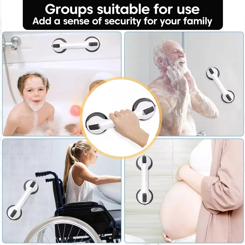 2 Packs Shower Grab Bar 12" Showers Suction Bar Handle Bathroom Safety Grip Handle